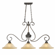  7116-10 LC - Mayfair 3 Light Linear Pendant in Leather Crackle with CrÃ¨me Brulee Glass